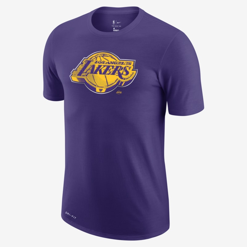 T-shirt NBA Nike Dri-FIT com logótipo Los Angeles Lakers Earned Edition para homem - Roxo