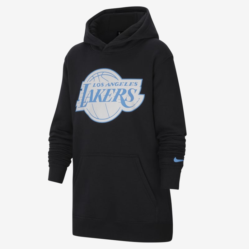 Hoodie pullover de lã cardada NBA Nike Los Angeles Lakers City Edition Júnior - Preto
