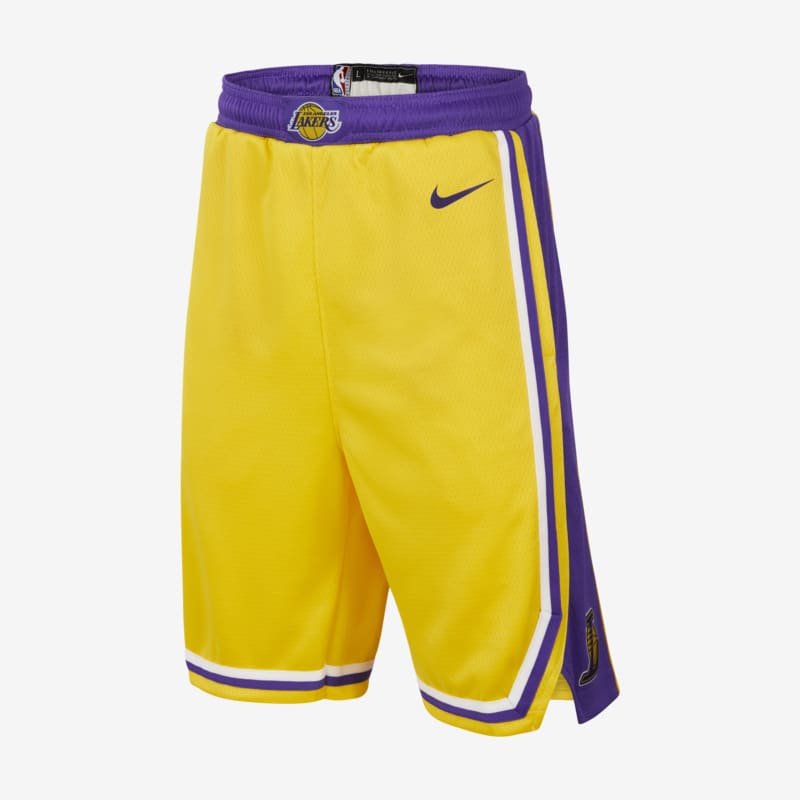 Calções NBA Nike Swingman Los Angeles Lakers Icon Edition Júnior - Amarelo