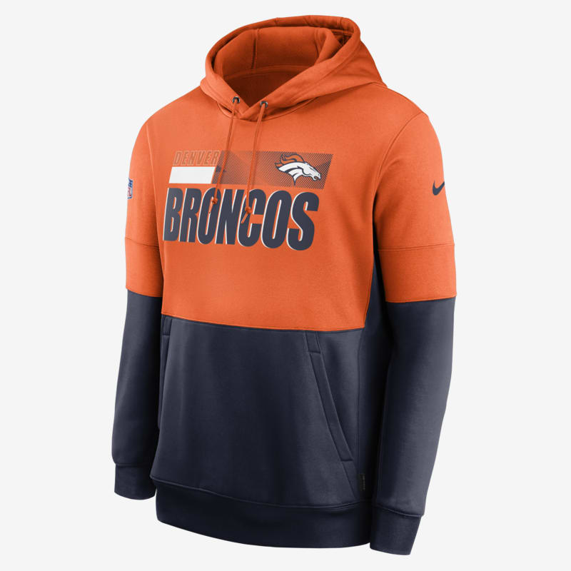 Hoodie pullover Nike Therma Team Name Lockup (NFL Denver Broncos) para homem - Laranja