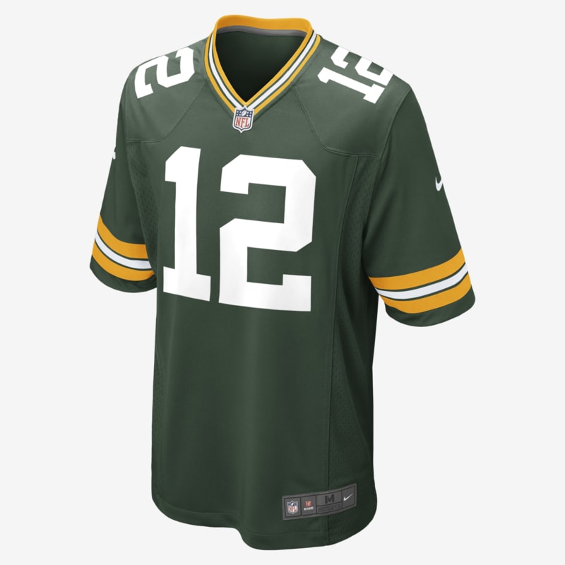 Camisola de jogo de futebol americano NFL Green Bay Packers (Aaron Rodgers) para homem - Verde