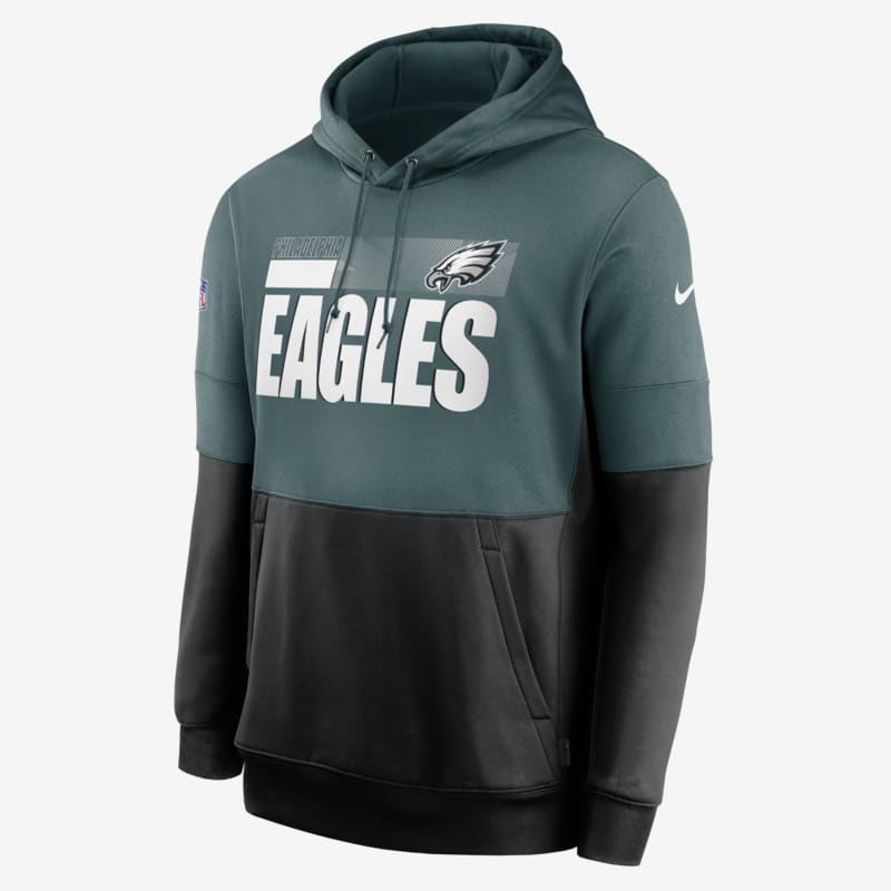 Hoodie pullover Nike Therma Team Name Lockup (NFL Philadelphia Eagles) para homem - Verde