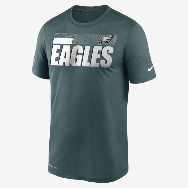 T-shirt Nike Dri-FIT Team Name Legend Sideline (NFL Philadelphia Eagles) para homem - Verde