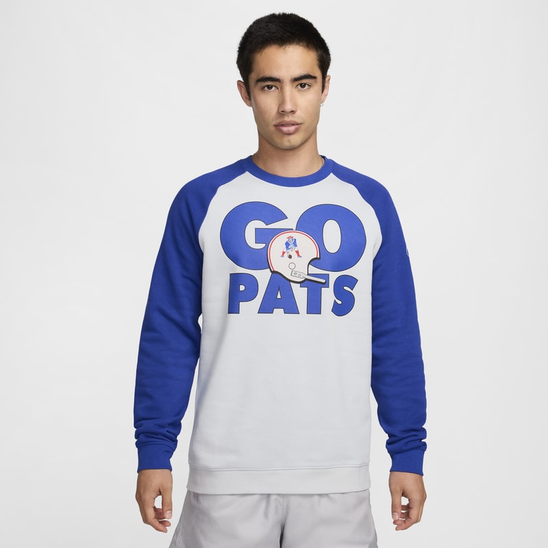Sweatshirt Nike Historic Raglan (NFL Patriots) para homem - Cinzento
