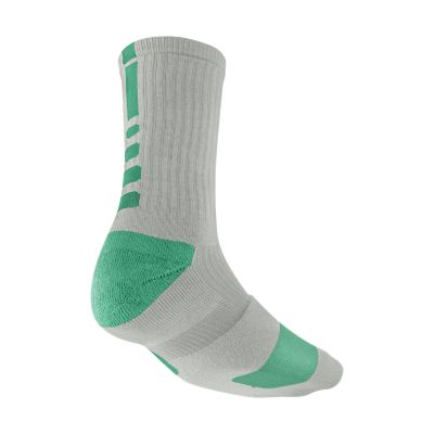 NIKE Men's Elite Basketball Crew Socks, Grey Heather/Atomic Teal - Large