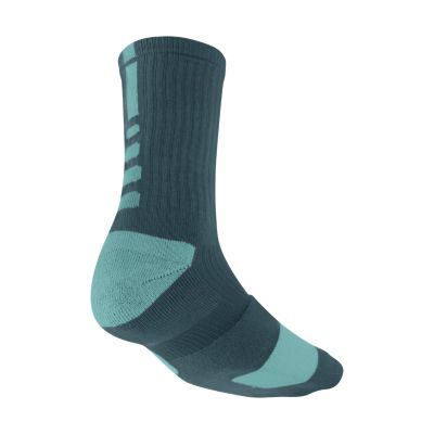NIKE Men's Elite Basketball Crew Socks, Midnight Turquoise/Sport Turquoise - Large