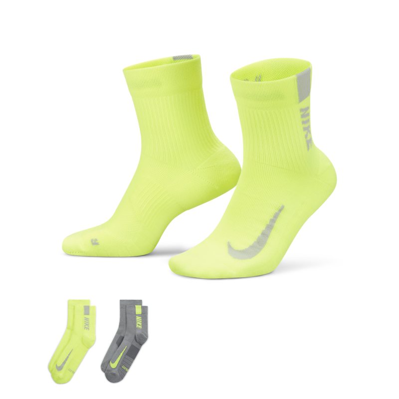 Nike Multiplier Running Ankle Socks (2 Pairs) - Multi-Colour