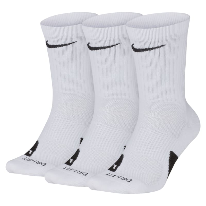 Nike Elite Basketball Crew Socks (3 Pairs) - White