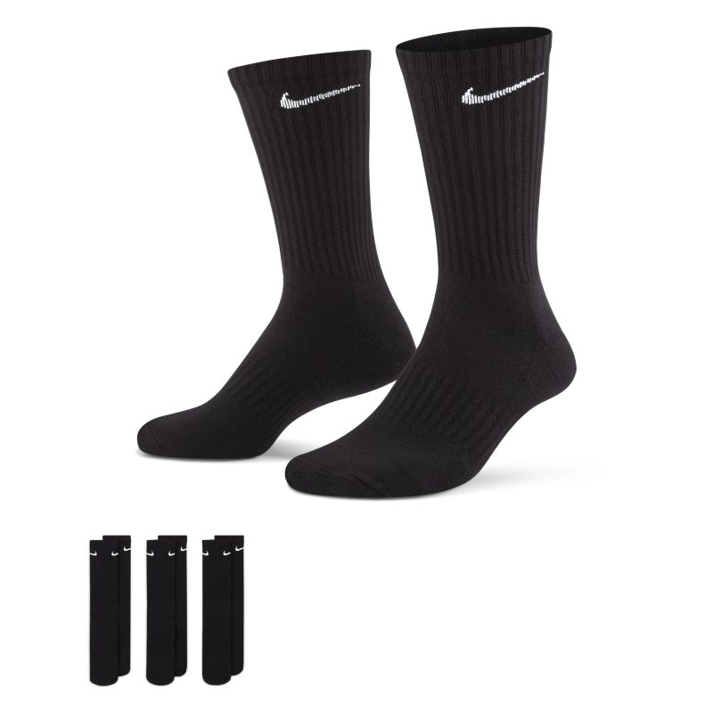 Nike Cushioned Calcetines largos de entrenamiento (3 pares) - Negro Nike