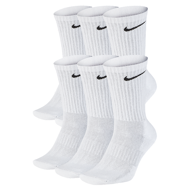 Nike Everyday Cushioned Training Crew sokker (6 par) - White