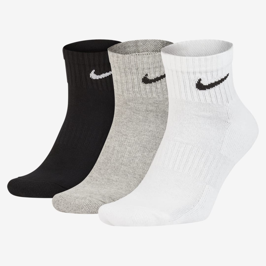 Nike Everyday Cushioned Training Ankle Socks (3 Pairs) In Multi-color