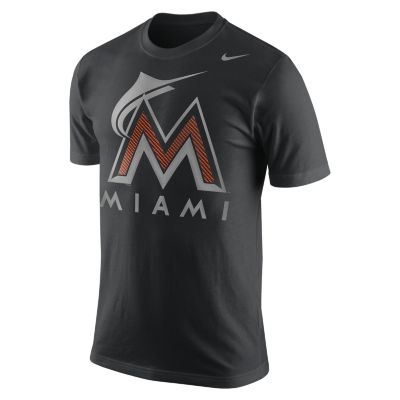 Nike Pattern Logo 1.4 (MLB Marlins) Mens T Shirt   Black