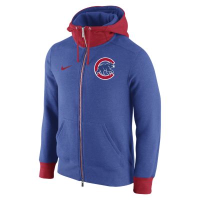 Nike Logo Blended Full Zip 1.4 (MLB Cubs) Mens Hoodie   BLUE