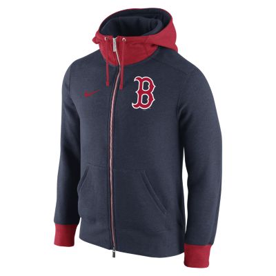 Nike Logo Blended Full Zip 1.4 (MLB Red Sox) Mens Hoodie   BLUE