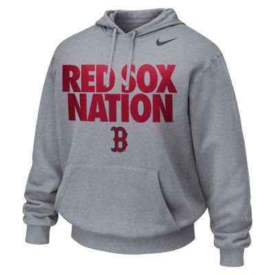 Nike KO Local (MLB Red Sox) Mens Training Hoodie   Grey