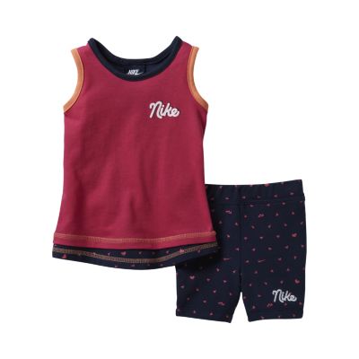 Nike Layered Two Piece Infant Girls Set   Black