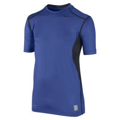 Nike Pro Combat Hypercool 1.2 Fitted Boys Shirt   Game Royal