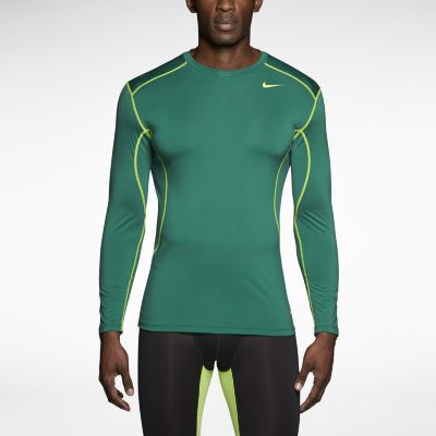 Nike Pro Combat Core Fitted 2.0 Long Sleeve Mens Shirt   Mystic Green