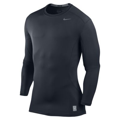 Nike Pro Combat Core Fitted 2.0 Long Sleeve Mens Shirt   Dark Obsidian