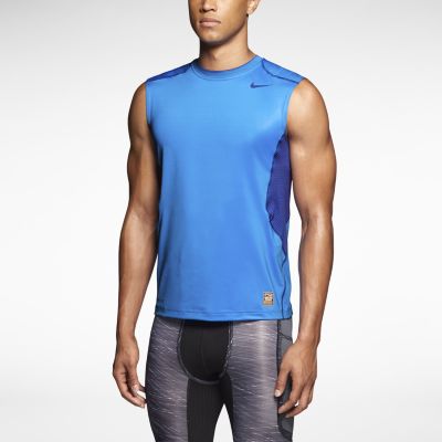 Nike Pro Combat Hypercool 2.0 Fitted Mens Shirt   Photo Blue