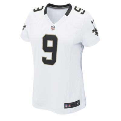 NFL New Orleans Saints (Drew Brees) Womens Football Away Game Jersey   White