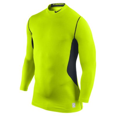 Nike Pro Combat Hyperwarm Dri FIT Max Fitted Mens Mock   Volt