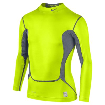 Nike Pro Hyperwarm Compression Dri FIT Max Mock (8y 15y) Boys Shirt   Volt