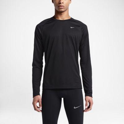 Nike Miler Mens Running Shirt   Black