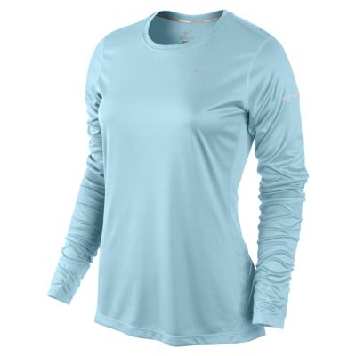 Nike Miler Long Sleeve Womens Running Shirt   Glacier Ice