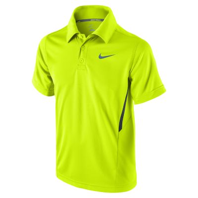 Nike Dri FIT UV Border Boys Tennis Polo   Volt