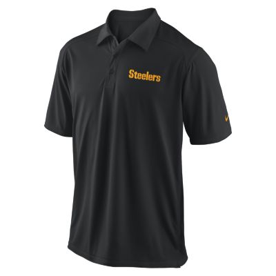 Nike FB Coaches (NFL Pittsburgh Steelers) Mens Polo   Black