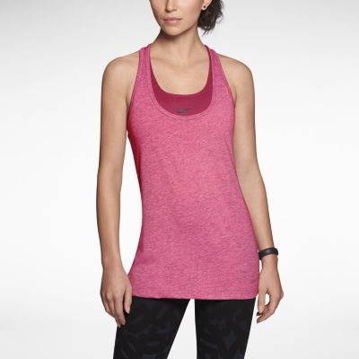 Nike Flow Womens Training Tank Top   Fuchsia Force Heather