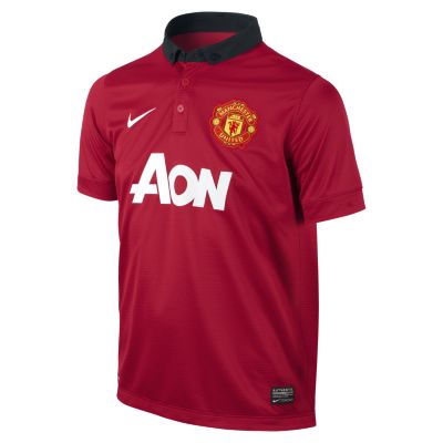 2013/14 Manchester United Replica Boys Soccer Jersey   Diablo Red