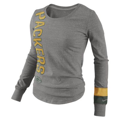 Nike Go Long Long Sleeve (NFL Green Bay Packers) Womens Top   Dark Grey Heather