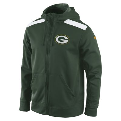 Nike Shield Nailhead Full Zip (NFL Green Bay Packers) Mens Training Hoodie   Fi