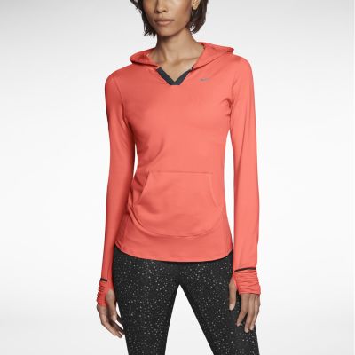 Nike Element Womens Running Hoodie   Bright Mango