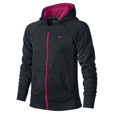 Nike KO 2.0 Full Zip Girls Hoodie   Black