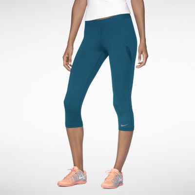 Nike Capri Tights Womens Tennis Capris   Green Abyss