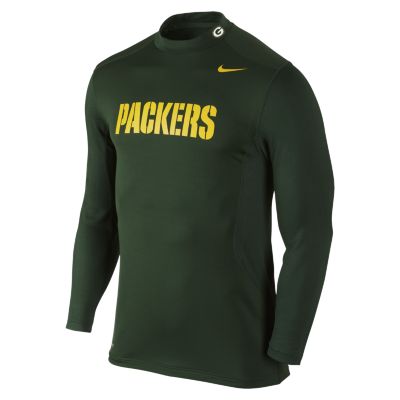 Nike Pro Combat Hyperwarm Max Shield (NFL Green Bay Packers) Mens Mock   Fir