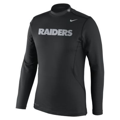 Nike Pro Combat Hyperwarm Max Shield (NFL Oakland Raiders) Mens Mock   Black