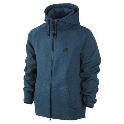 Nike Tech Fleece AW77 1.0 Full Zip Mens Hoodie   Dark Sea Heather