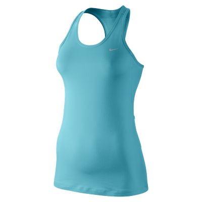 Nike Solid Long Stretch Distance Womens Running Tank Top   Gamma Blue