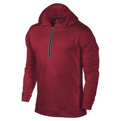 Nike Dri FIT Half Zip Mens Hoodie   Gym Red