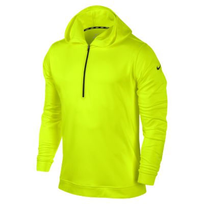 Nike Dri FIT Half Zip Mens Hoodie   Volt