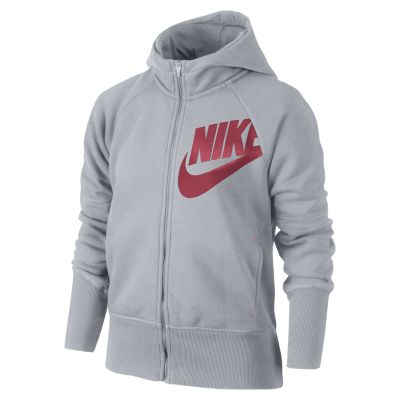 Nike Run Heritage Full Zip Girls Hoodie   Wolf Grey