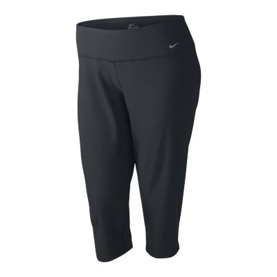 Nike Legend 2.0 Regular Fit Poly (Size 1X 3X) Womens Training Capris   Black