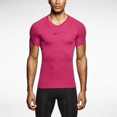 Nike Pro Combat Lightweight Seamless Short Sleeve Mens Shirt   Fuchsia Force