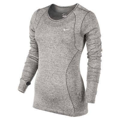 Nike Dri FIT Knit Long Sleeve Womens Running Shirt   Black