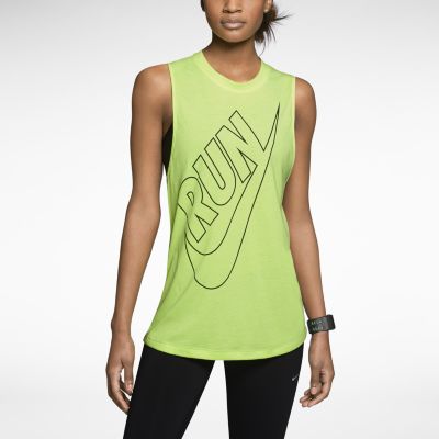 Nike Tailwind Loose Womens Running Tank Top   Volt