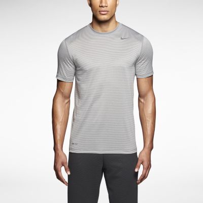 Nike Dri FIT Touch Stripe Mens Training Shirt   Dark Grey Heather